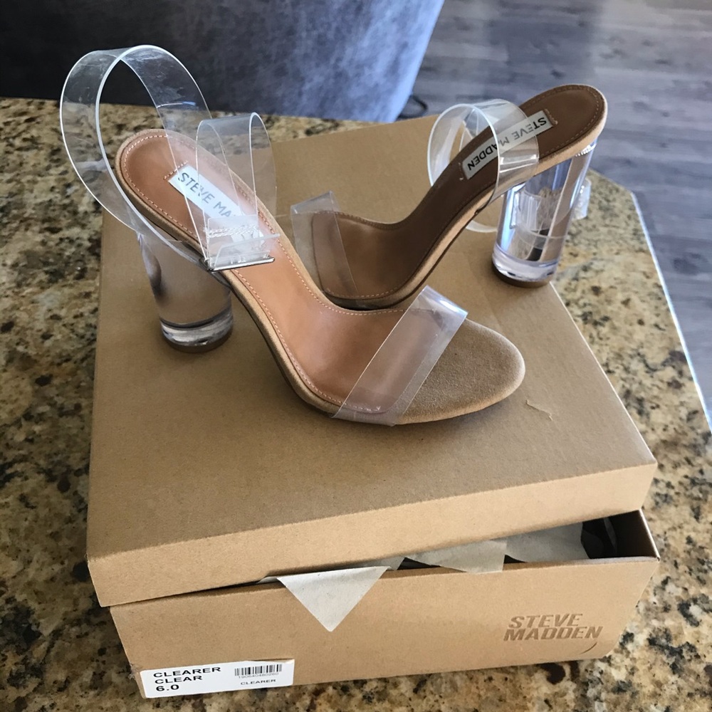 NWT Steve Madden Clearer Clear Heels